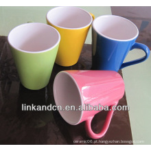 Caneca de café cerâmica cor-de-rosa contínua vitrific, caneca de várias cores